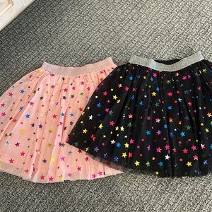 Little girls pink and black tulle skirts with rainbow stars, never worn!